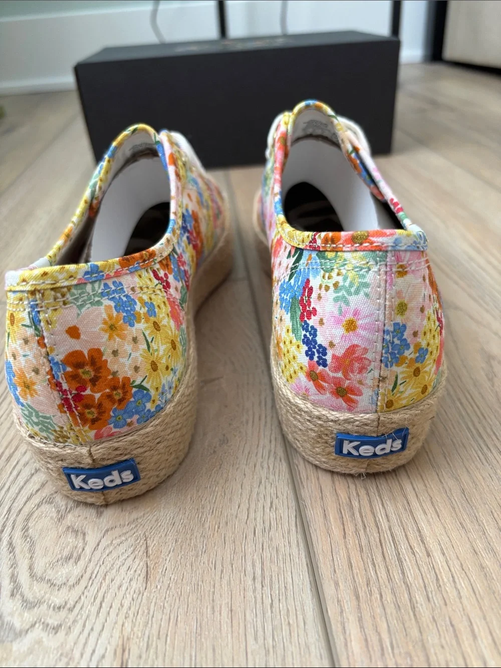 Keds x Rifle Paper Co. Margaux Triple Kick Jute Sole Sneakers SZ 10 Summery Boho